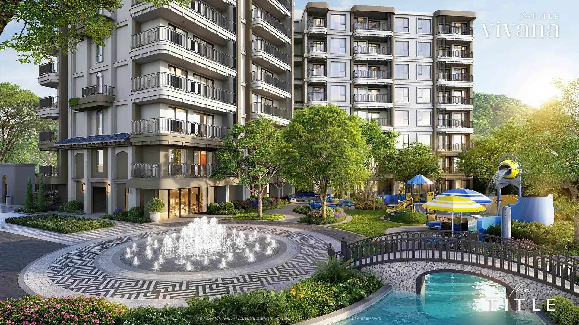 The Title Vivana: fountain courtyard