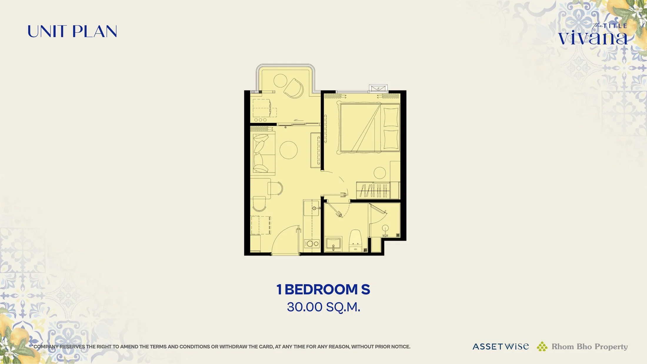 The Title Vivana 1 Bedroom S floor plan, 30 m²